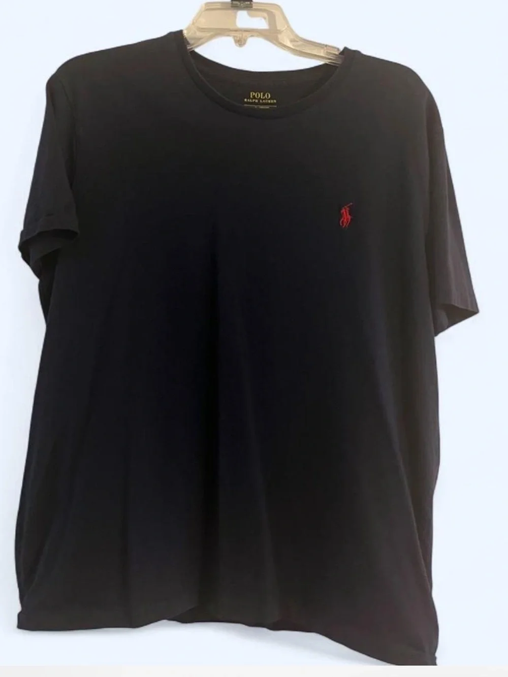 Polo by Ralph Lauren Men’s Navy Crew Neck T-Shirt with Red Logo
